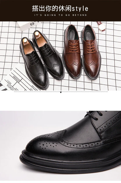 Clsssic Casual Business Shoes For Men Wedding Social Oxford Shoes Men's Dress Leather Office Formal Party Leather Brogues Shoes