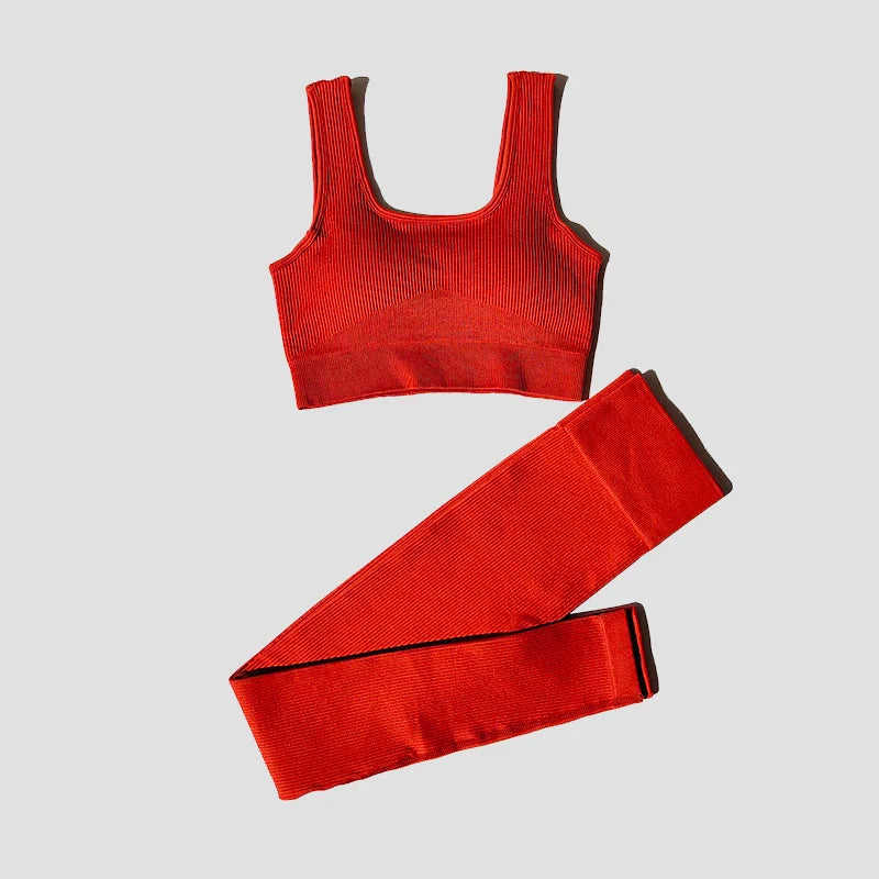 2Pcs Women Sports Set Seamless Yoga Set Fitness Suit Gym Leggings Bra Workout Sportswear  Active Wear Gym Clothing