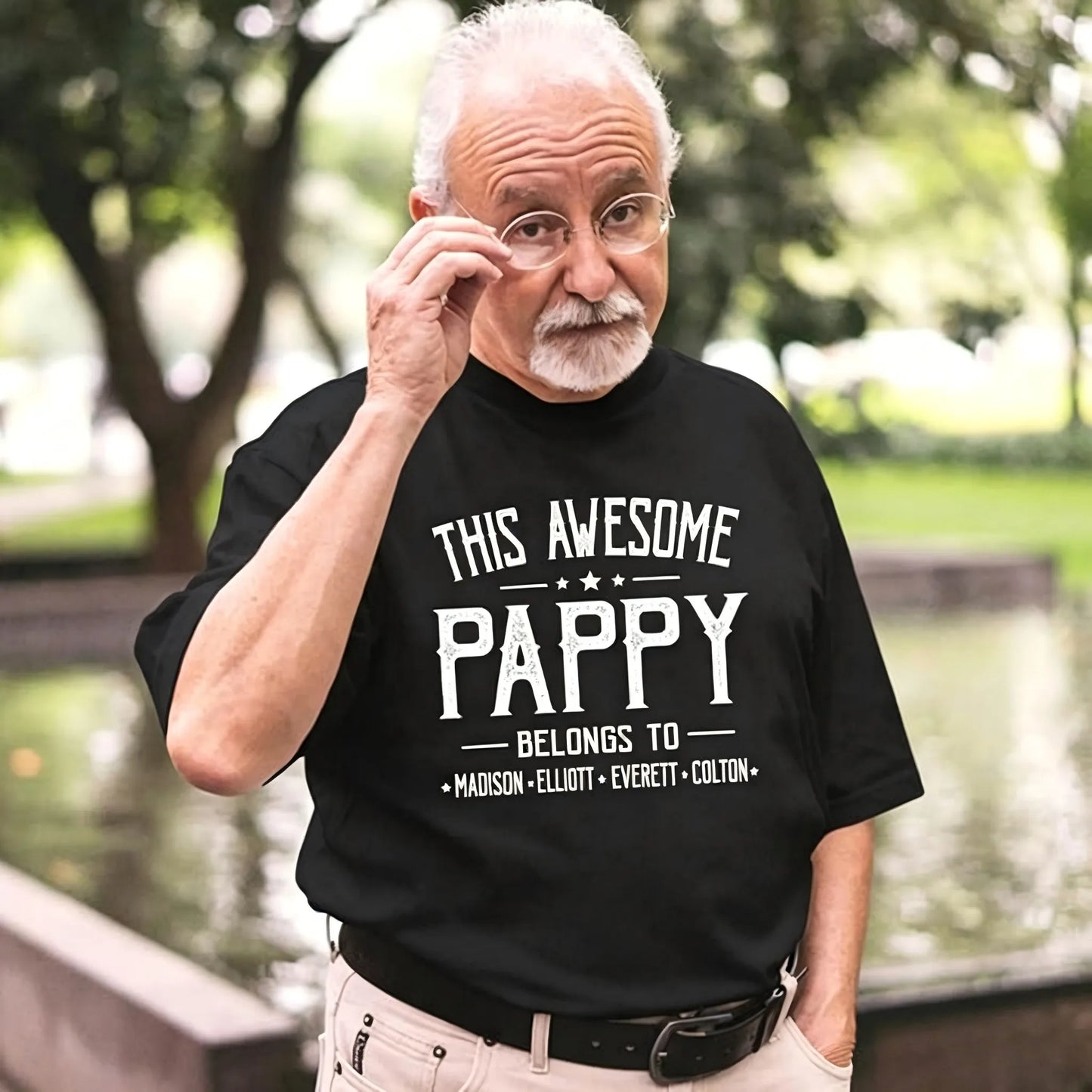 Personalized Grandpa Dad Shirt, Custom Grandpa Grandkids Name Shirt, Birthday Christmas Fathers Day Dad Grandpa Gift