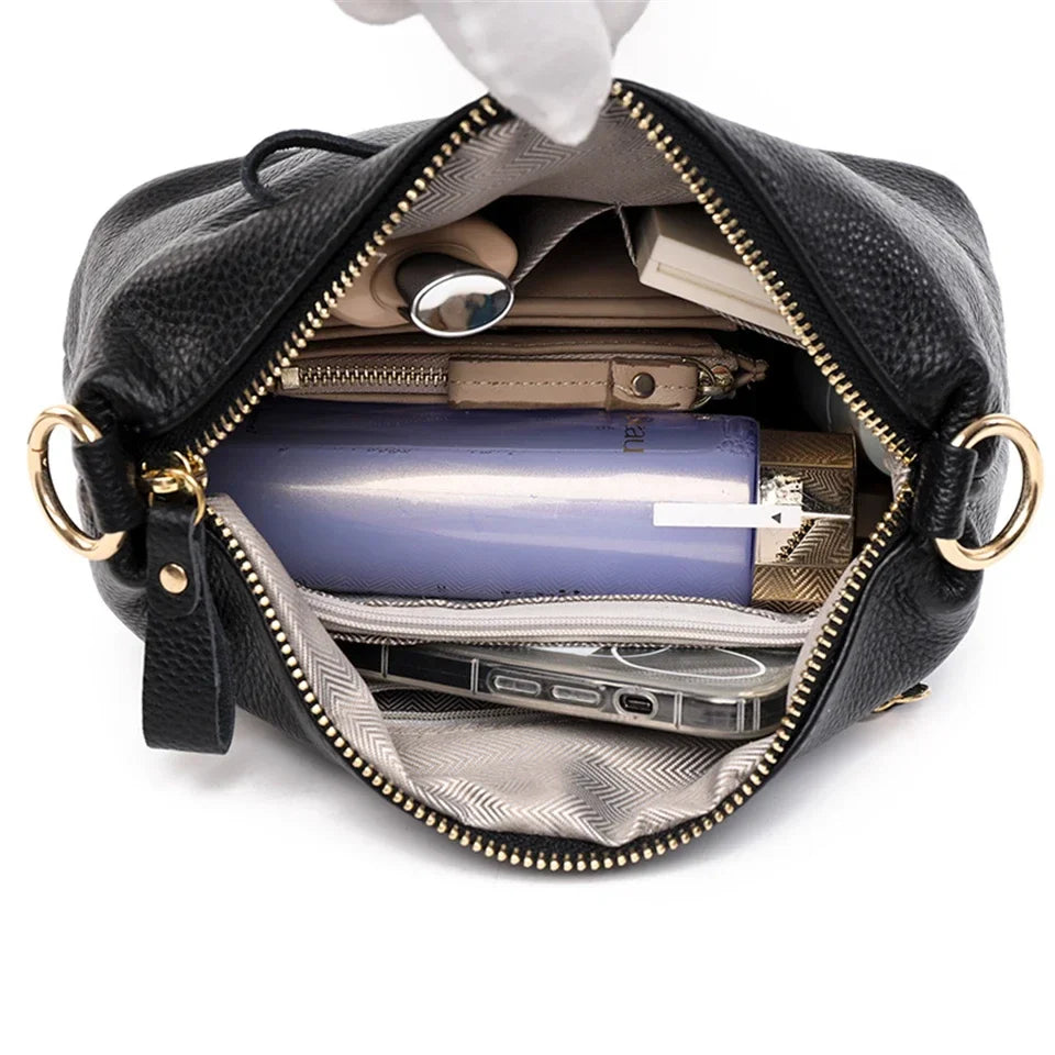 High Quality Genuine Leather Women Tote Bag Luxury Soft Cowhide Ladies Shoulder Crossbody Bags 2024 Fashion Female Messenger Sac