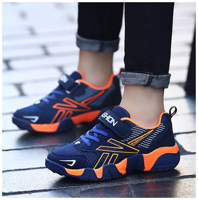 Children's Sneakers for Boy Lightweight Sport Tennis Shoes Fashion Breathable Mesh Kids School Running Basketball Shoes Non Slip