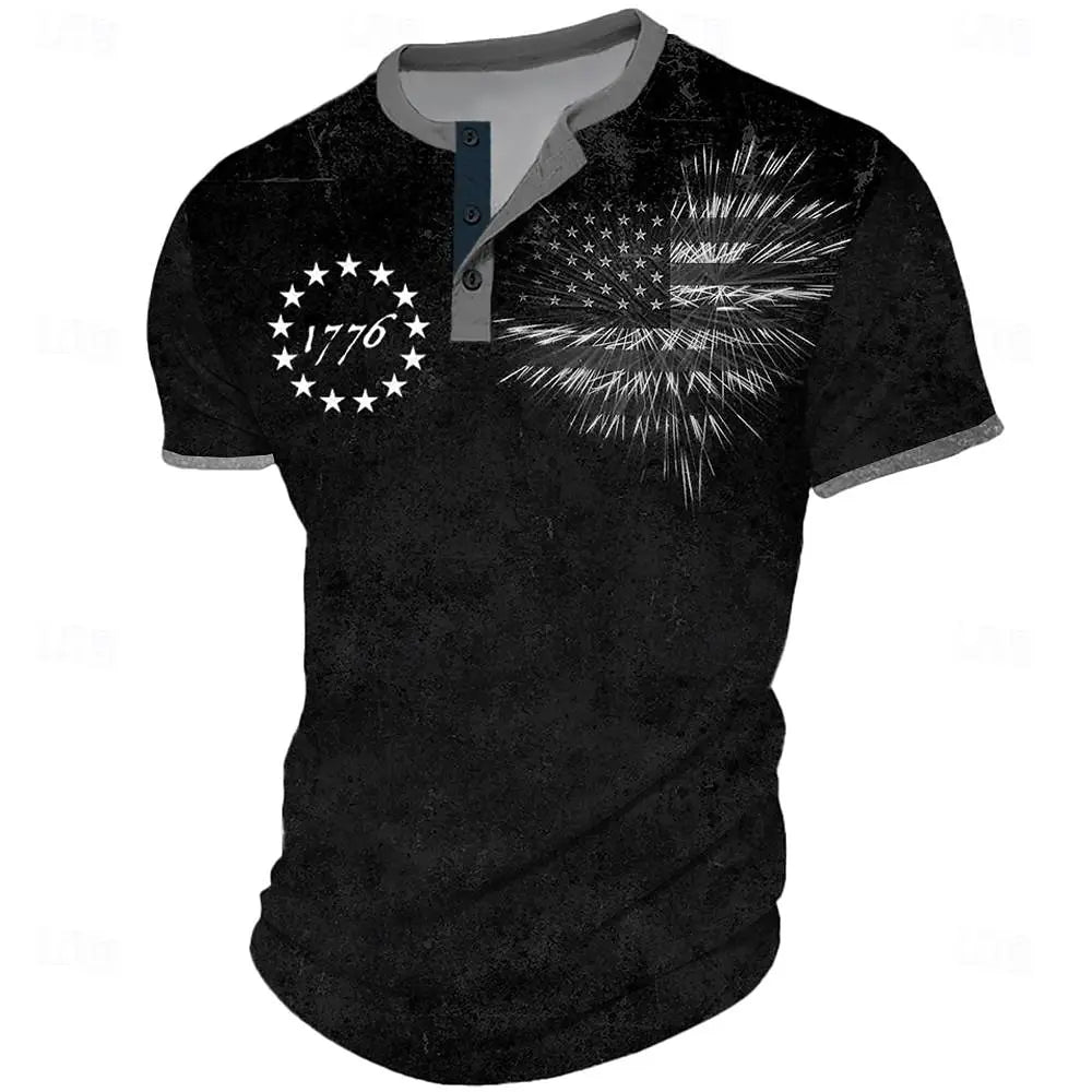 America's 250th Anniversary Men's American Independence Day Graphic American US Flag 1776 T Shirt Short Sleeve 3D Print Sports