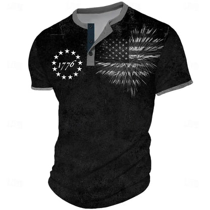 America's 250th Anniversary Men's American Independence Day Graphic American US Flag 1776 T Shirt Short Sleeve 3D Print Sports