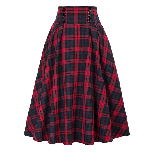 High Quality Widely Applicable Affordable Skirt Women Skirt High Waist Elegant Ladies Loose Dress Women Tartan Check Plaid