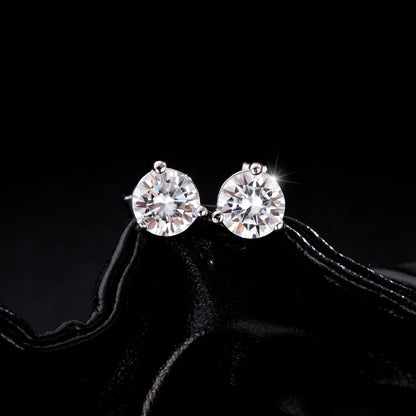 D Color 1CT Moissanite Earrings 925 Sterling Silver Sparkling Three Prong Setting Stud Earrings For Women Wedding Jewelry