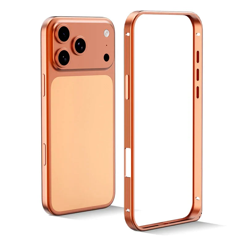 New Metal Anti Slip Border Buckle Heat Dissipation Phone Case For iPhone 17 Pro Max 15 14 13 16 Pro Max Bare Phone Feel Frame