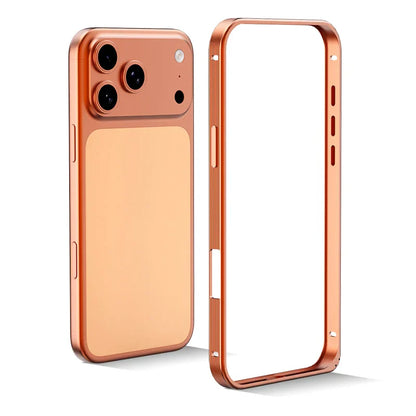 New Metal Anti Slip Border Buckle Heat Dissipation Phone Case For iPhone 17 Pro Max 15 14 13 16 Pro Max Bare Phone Feel Frame