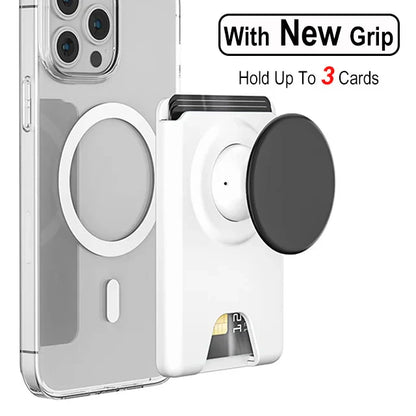 Universal Magnetic Wallet With Expanding Phone Grip,Phone Card Holder Solid SocketWallet For IPhone Samsung Wallets