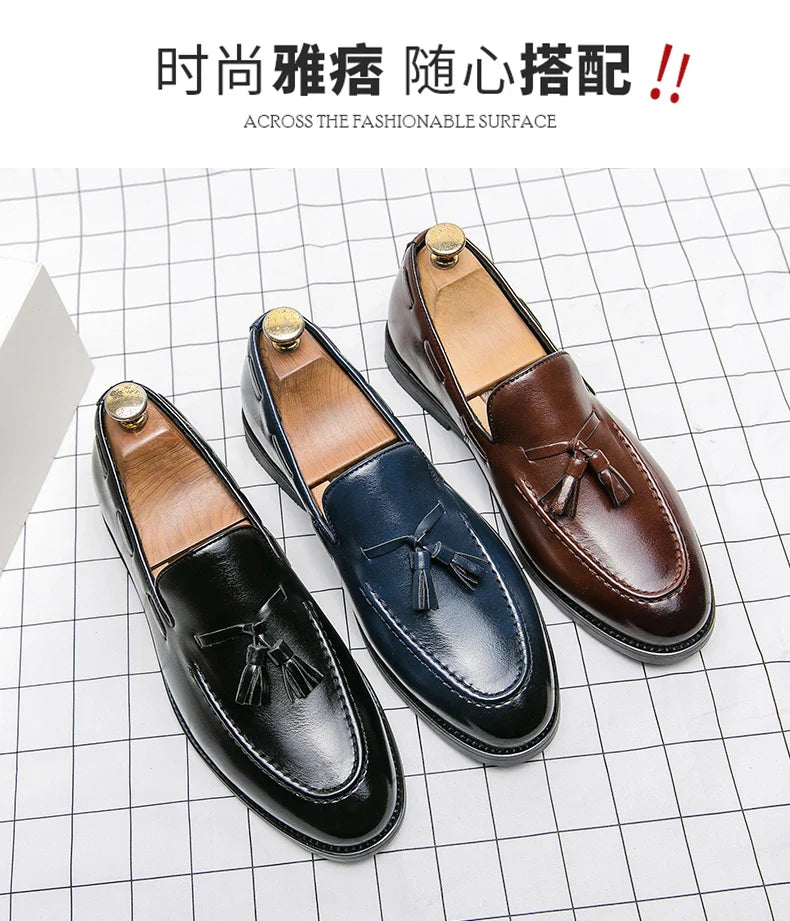 Classic Men Casual Loafers Driving Shoes Moccasin 2025 Fashion Male Comfortable Summer Leather Shoes Men Lazy Tassel Dress Shoes