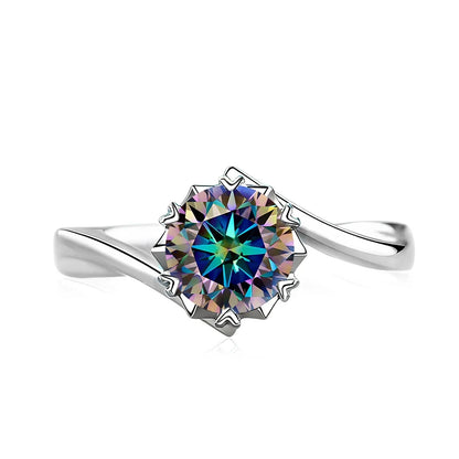 Black Pink Moissanite Women Rings S925 Sterling Silver Jewelry For Wedding Engagement Ring With Certified Women's Ring