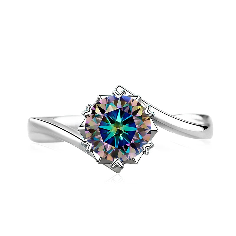 Black Pink Moissanite Women Rings S925 Sterling Silver Jewelry For Wedding Engagement Ring With Certified Women's Ring
