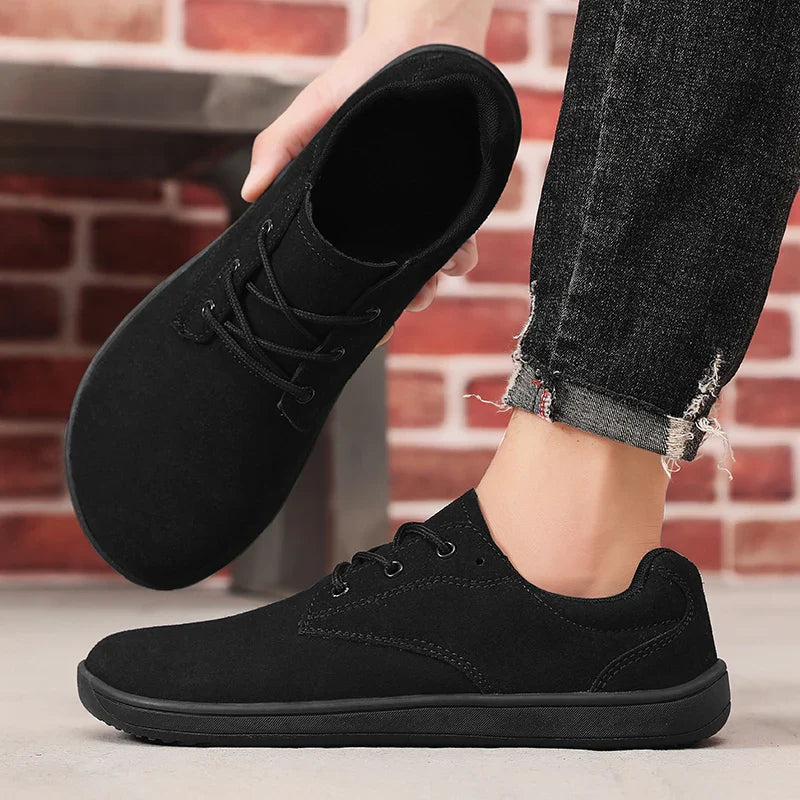 Men's Sneakers With Wide Toe Nose Feet Minimalist Cow Suede Leather Upper Casual Man Shoes Footwear For Woman