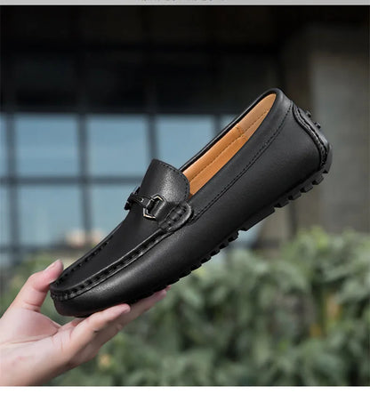 Genuine Leather Men Casual Shoes Luxury Brand Mens Loafers Moccasins Breathable Slip on Italian Driving Shoes Chaussure Homme