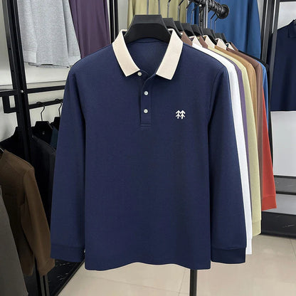 Design Brand Men's Polo Shirt Lapel Exquisite Embroid Long Sleeve Autumn New Breathable T-Shirt Business Leisure Trend Men'swear