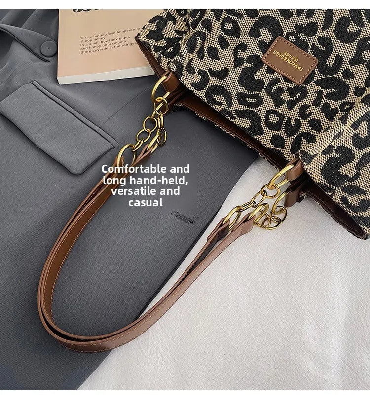 Best Selling Women's Bag, Retro Leopard Print Single Armpit Shoulder Bag, Large Capacity Tote Bag, Daily Handbag Women Shopping
