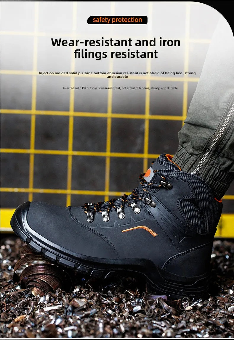 Men's Anti-Static Wear-Resistant Labor Protection Shoes Safety Smashing Protection Work Shoes for Factory Use
