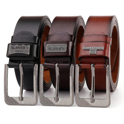 Buckle  Leather Casual Jeans Belt Men High Quality Retro Luxury Male Strap Cintos 3 Colors 2023 NEW