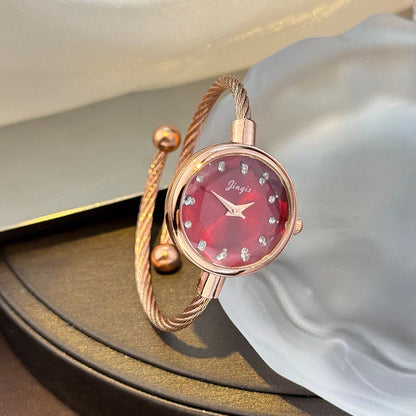 New Gradient Fresh Style Starry Sky Sunset Color Ladies Watch Student Fashion Bracelet Open Quartz Wristwatch