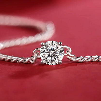 1CT Oval Cut D Color Moissanite Diamond Bracelet for Women 925 Silver Plated 18k Adjustable 16-21cm Cuban Link Bracelets