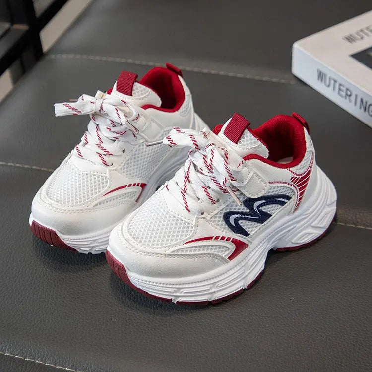 2026 Spring Autumn Children Chunky Mesh Sneakers Toddlers Boys Girls Casual Sports Shoes Patchwork School Kids Basketball Shoes