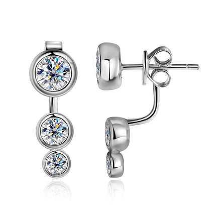 D VVS Moissanite Engagement Earring with GRA Certificates s925 Sterling Silver Plated 18k White Gold Earrings for Women