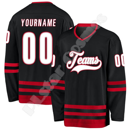NewFashion Hockey Jersey Custom Name Team Logo Number Colorful Pullover Long Sleeves 3DPrint Harajuku Casual Funny Sweatshirts A