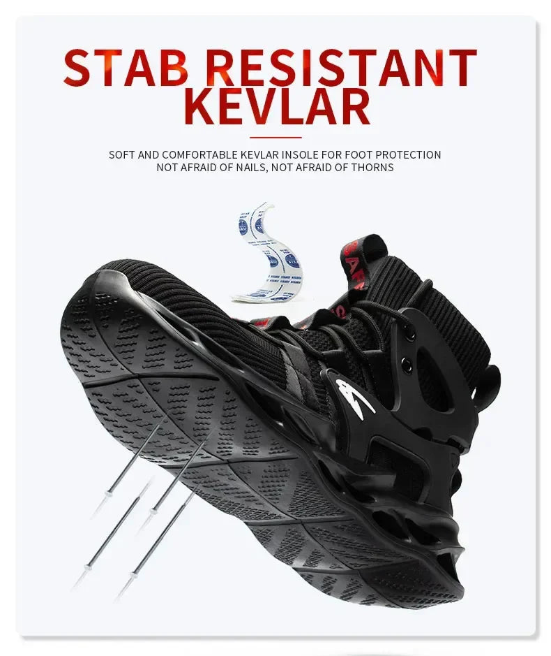 2024 New Safety Shoes Puncture-Proof Work Sneakers Lightweight Work Shoes Men Steel Toe Shoes Safety Boots Indestructible Shoes