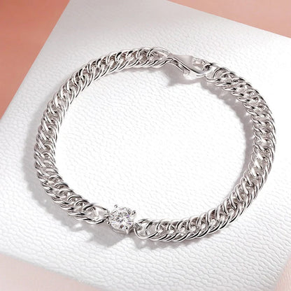 1CT D Color Moissanite Silver Bracelet for Women Men Classic Sparkling Hip Hop Bangles 925 Sterling Silver Shani Abergel