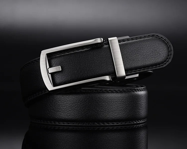 Men Belt High Quality Faux Leather Men's Belt Waist Strap for Male Automatic Buckle Belts for Men Alloy Buckle 3.1cm Black Brown