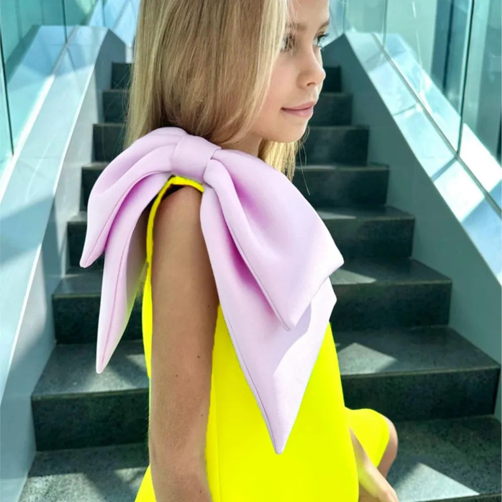 2024 New Girls party dress Bow Princess EidalFitr New In Dress Sleeveless Holiday Children Clothing  Party Costume Girls Clothes