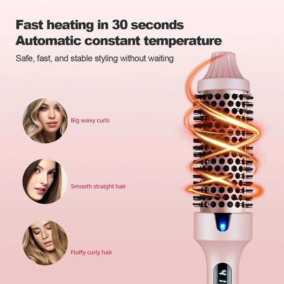 2-in-1 Fluffy Hair Straightening Comb Curling Iron for Inner Buckle & Bangs Styling Versatile Hair Straightener And Curler