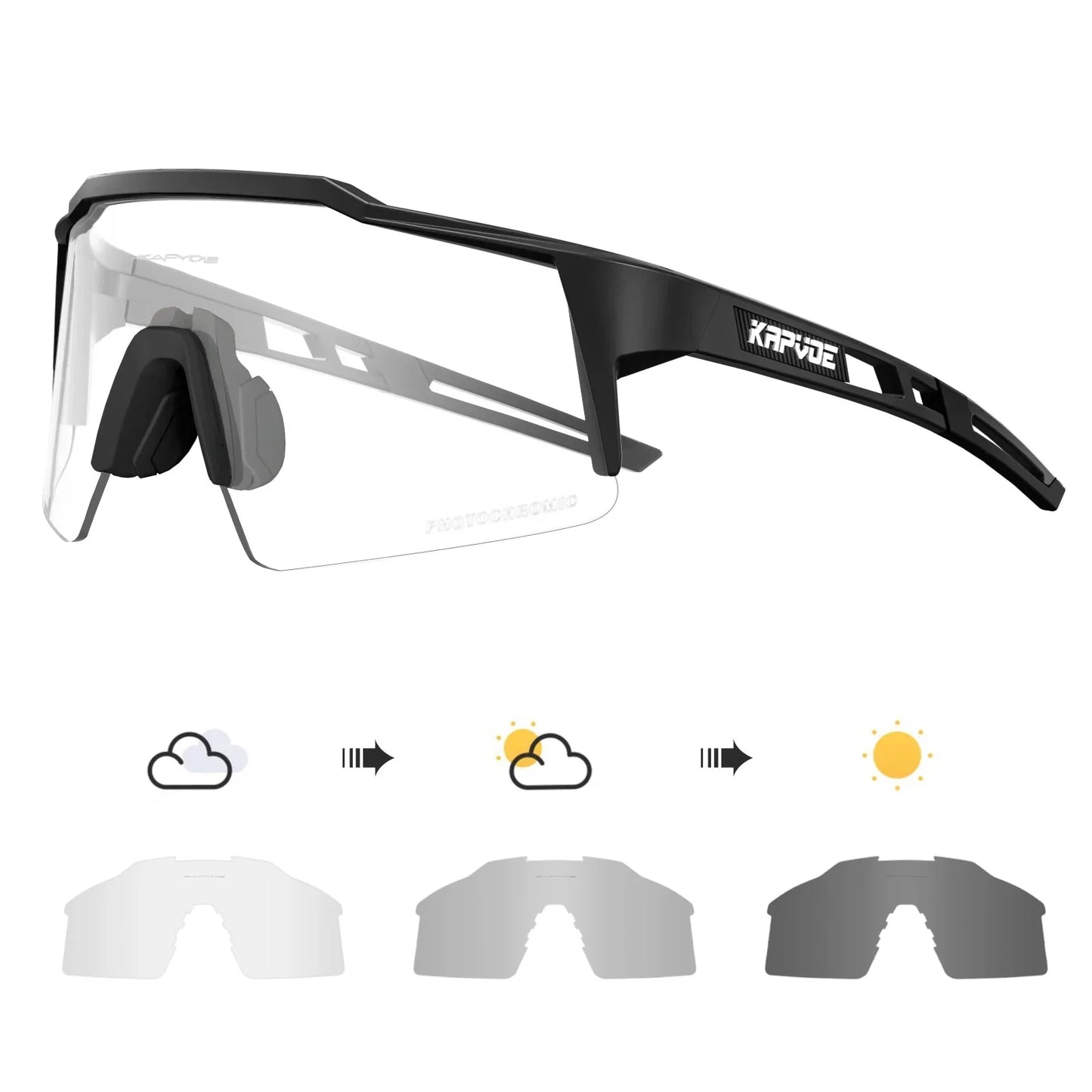 Photochromic Cycling Sunglasses for Men Women Bike Glasses Riding Driving UV400 Mountain Bicycle Goggles Eyewear Sports