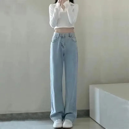 High-waisted Vintage Straight-leg Jeans