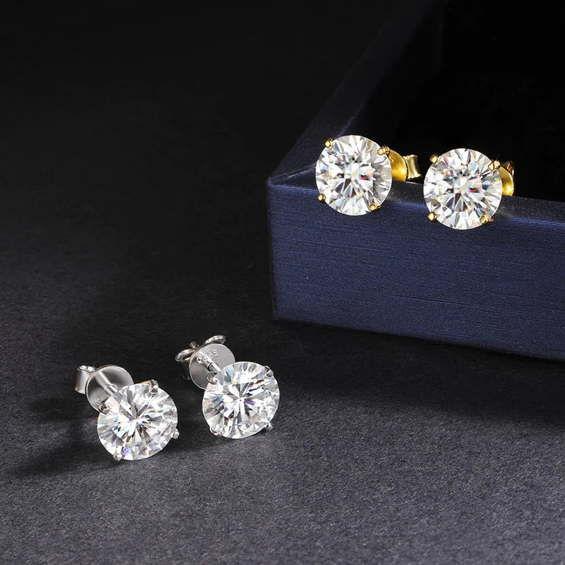 Luxury 0.4-4CT D Color Moissanite Screw Earrings For Women Party Fine Jewelry 4 Prong S925 Sterling Silver Diamond Earring