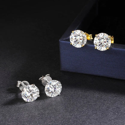 Luxury 0.4-4CT D Color Moissanite Screw Earrings For Women Party Fine Jewelry 4 Prong S925 Sterling Silver Diamond Earring