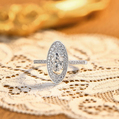 Original New Full Synthetic Moissanite Ring Oval Cut 1CT s925 Sterling Silver Luxury Engagement Wedding Rings for Women