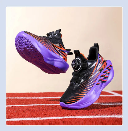 Children‘s Basketball Shoes Non-slip Breathable Running Shoes Lace-up Boys Girls Training Sneakers Athletic Shoes Tennis Shoes