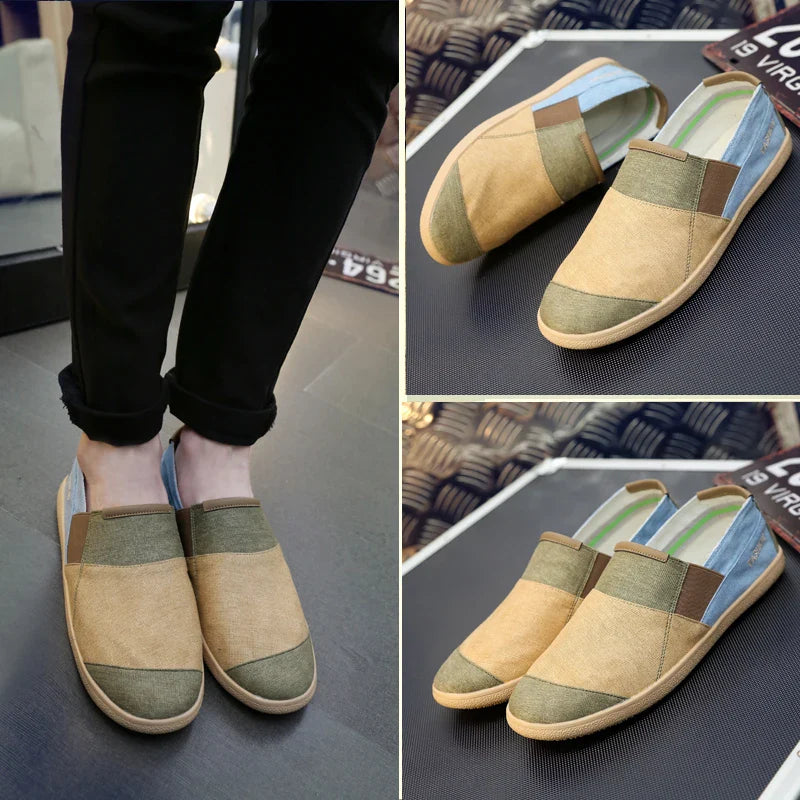 Fisherman's Shoes Fashion Flat Canvas Sneakers Slip On Men's Espadrilles Walking Casual Shoes For Men Loafers Summer