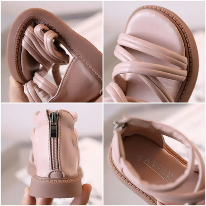Girls sandals new summer medium and large children princess shoes soft sole shoes