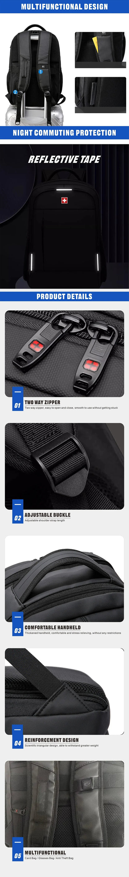 SWISS MILITARY Men Laptop Business Backpack Backpack 17 Inch Fashion School waterproof USB Large Capacity Bag mochilas Back Pack