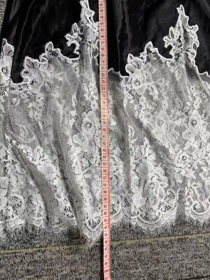 Fairy Elegant Lace Trim Satin Skirt Women High Waist Wrapped Hip Slim Midi Lace Hem Skirt Office Summer Daily Chic Lady Clothes
