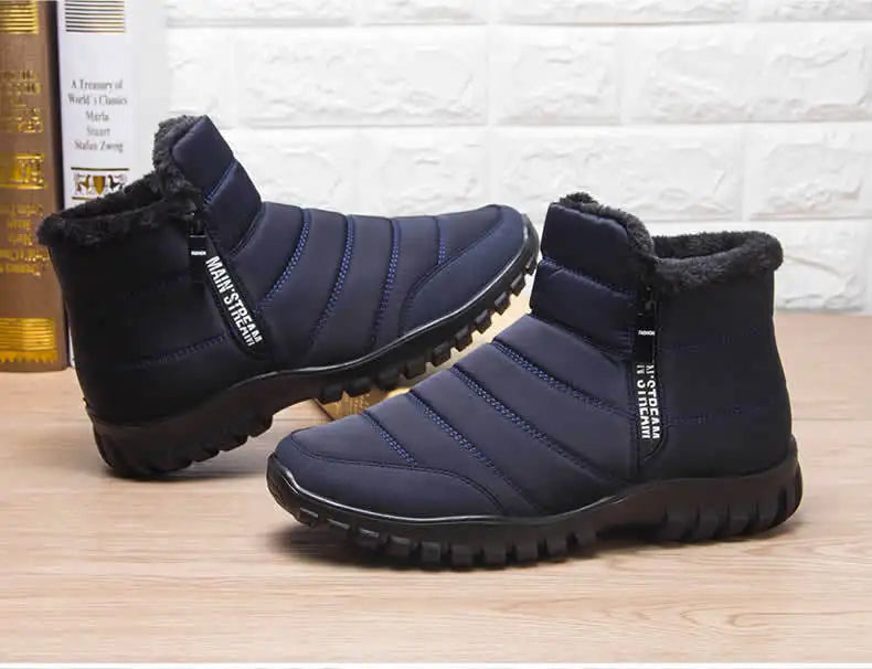 2025 Winter Men Ankle Snow Boot Waterproof Non Slip Shoe for Men Casual Keep Warm Plush Plu Size Couple Footwear Chaussure Homme