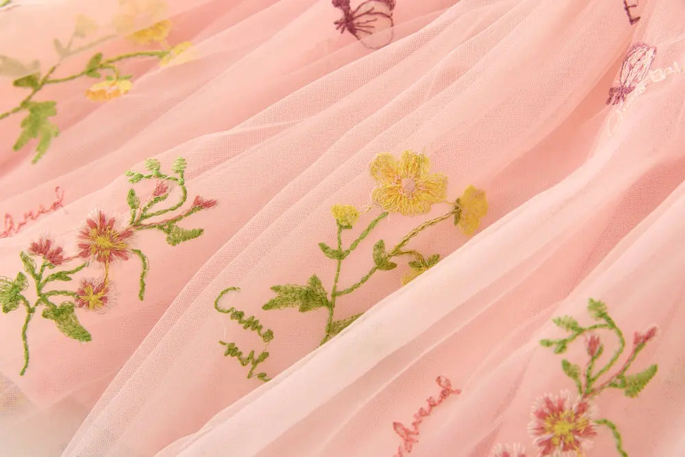 Girls Princess Dress with 3D Wings - Sparkle Tulle Sleeveless Gown, Fairy Puffy Party Dress for Birthday & Holiday
