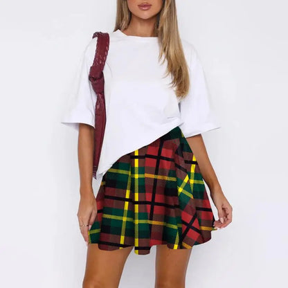 Retro Plaid Pleated Skirts Skirt Y2K Streetwear Vintage School Uniform A-Line Gym Student Short Skirt Girl Xmas Dress Up