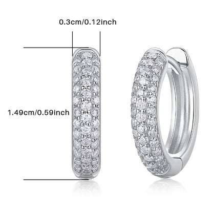 D color moissanite stud earrings 925 silver 18K gold plated hoop earrings, women's wedding party jewelry with gift box