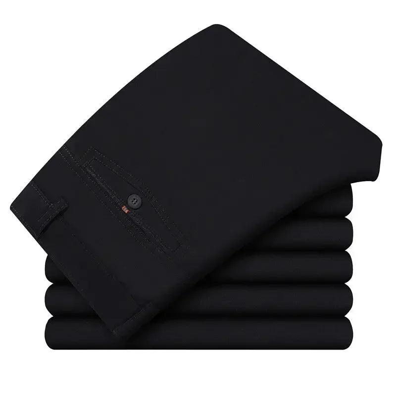 Mens Summer Thin Suit Pants Casual Autumn Thick 100% Cotton Classic Business Fashion Stretch Trousers Male Brand Clothes GOZBKF