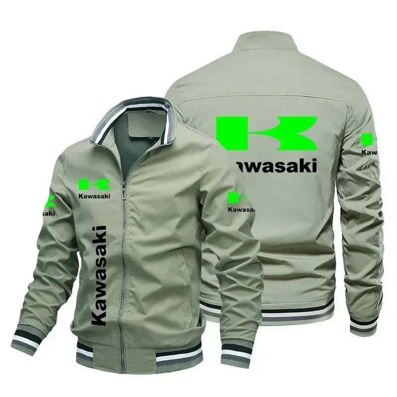 Jaqueta masculina Kawasaki jaqueta de ciclismo para corrida jaqueta de motocicleta para esportes ao ar livre jaqueta masculina folgada casual oversized roupa masculina Kawasaki