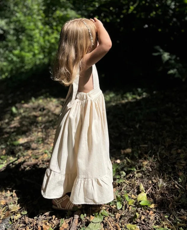 Long Slip Dress Princess Grils Children Spring Summer New Fashionable Comfortable Solid Simple All-matching Casual