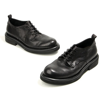 Soft Leather Mens Formal Shoes Luxury Quality Comfortable Brand Handmade Retro Genuine Leather Daily Wedding Social Shoes Male