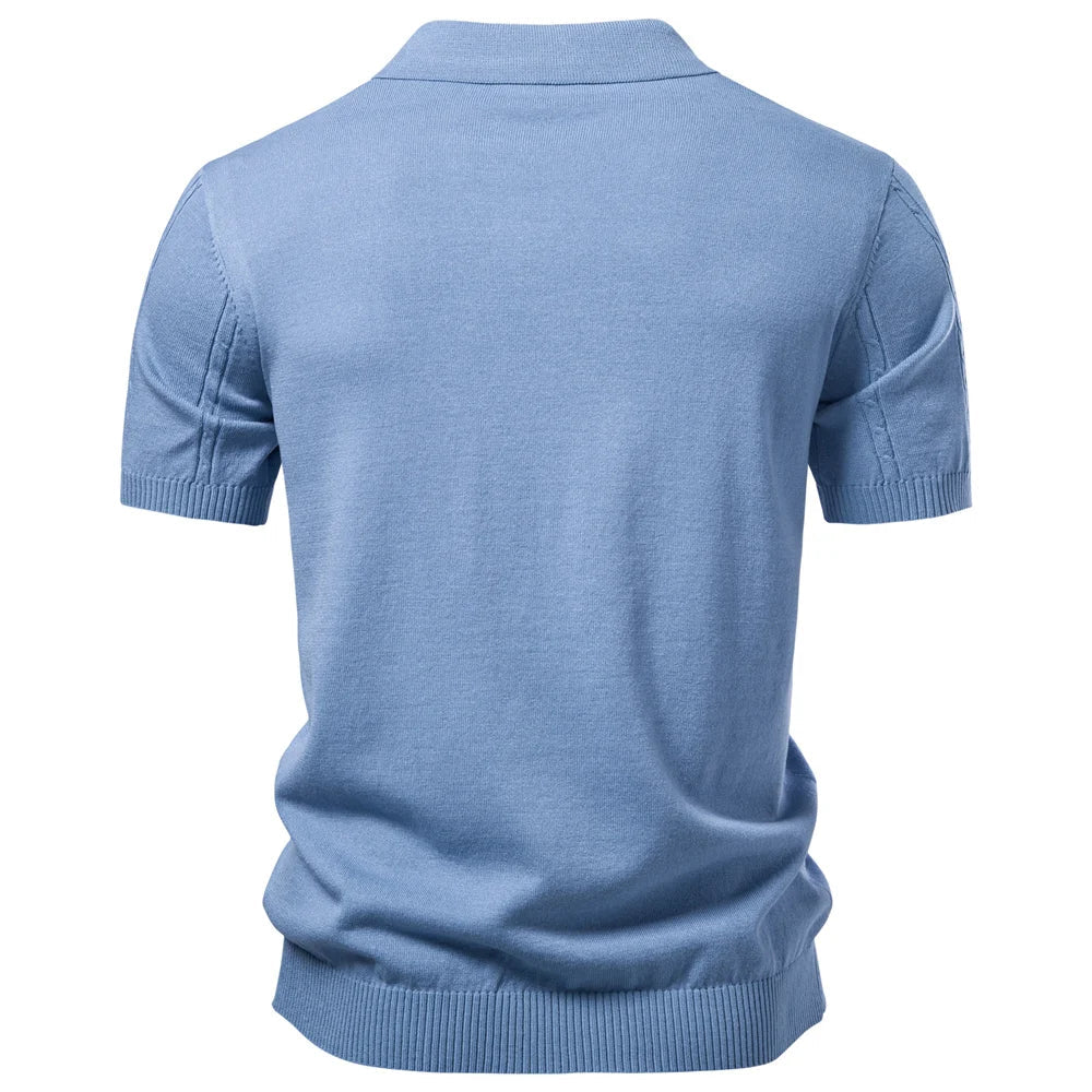 Men's Stripe Golf Polo Shirt Old Money Cool Silk Fabric Short Sleeve Icy Touch Breathable Casual Summer Top